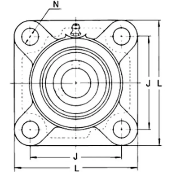 NSK (Nippon Seiko Kabushiki Kaisha) Square Flange Type Unit > UCF212 - Image 2