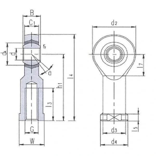 NTN｣ｬ Rod End｣ｬ Lubrication-Free｣ｬ Female Thread｣ｬ Right Thread Type - Image 2
