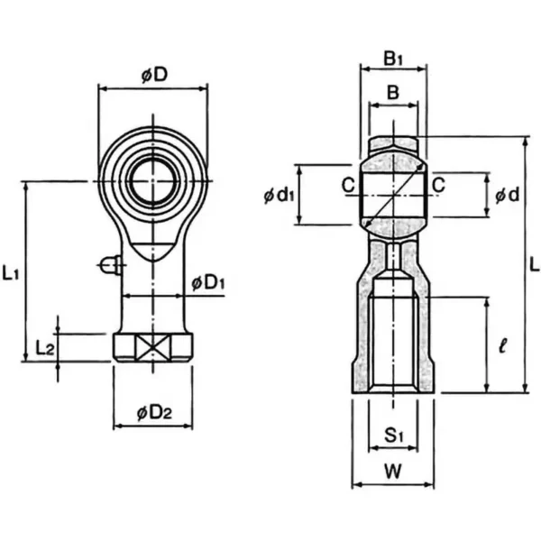 NTN｣ｬ Rod End｣ｬ PHS Type (Left Thread Type) PHS12L - Image 2