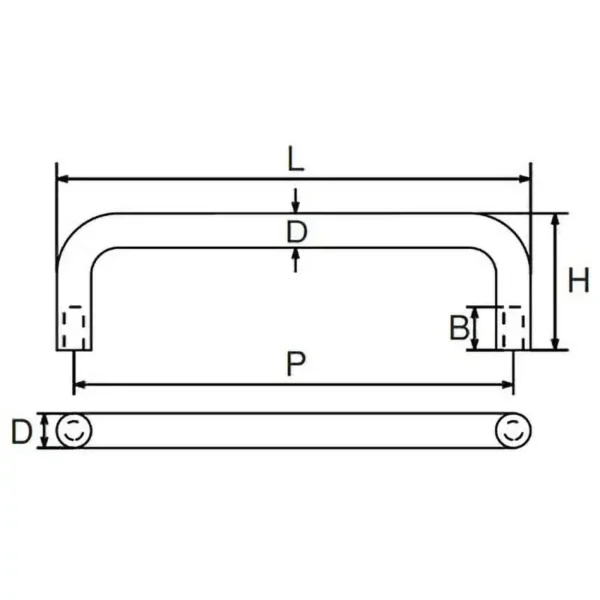 LAMP(Sugatsune) Pull Handle Stainless Steel Mirror Finish Female Thread Type TTO-8-100A - Image 2