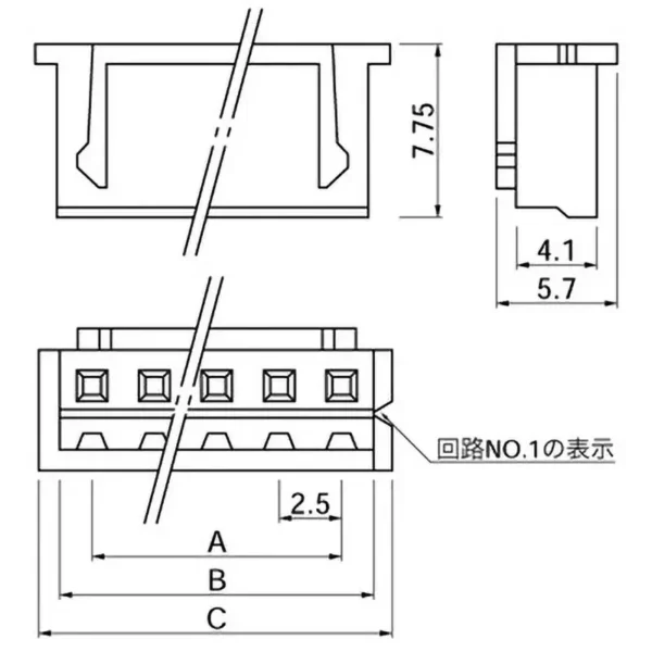 TYCLON Printed Circuit Board (PCB) Connector XH Series Housing > XHP-7 - Image 2