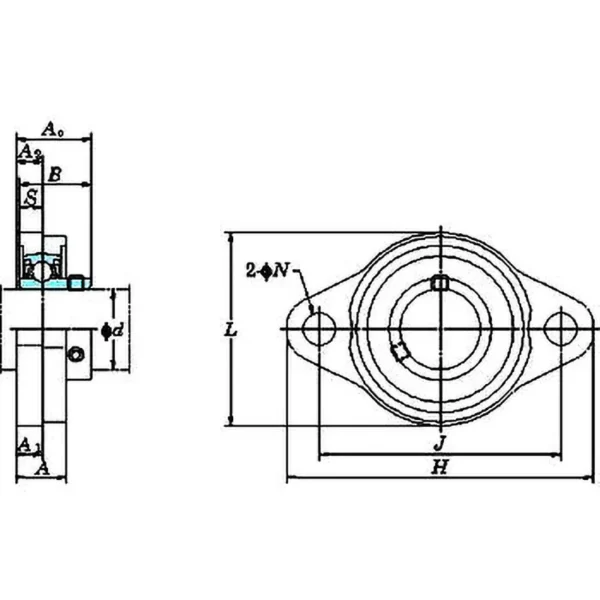 NSK (Nippon Seiko Kabushiki Kaisha) UFL Small-sized and Lightweight Rhombic Flange Type > UFL002 - Image 2