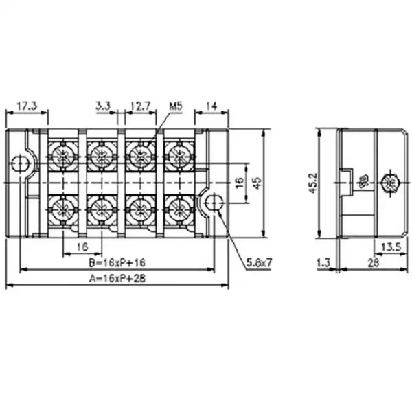 omron Terminal Block (50A) > T30-04PM - Image 2