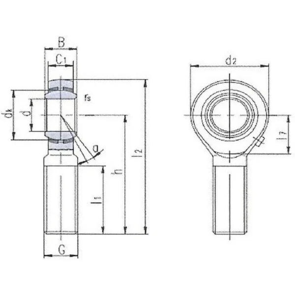 NTN｣ｬ Rod End｣ｬ Lubrication｣ｬ Male Thread｣ｬ Left Thread Type - Image 2