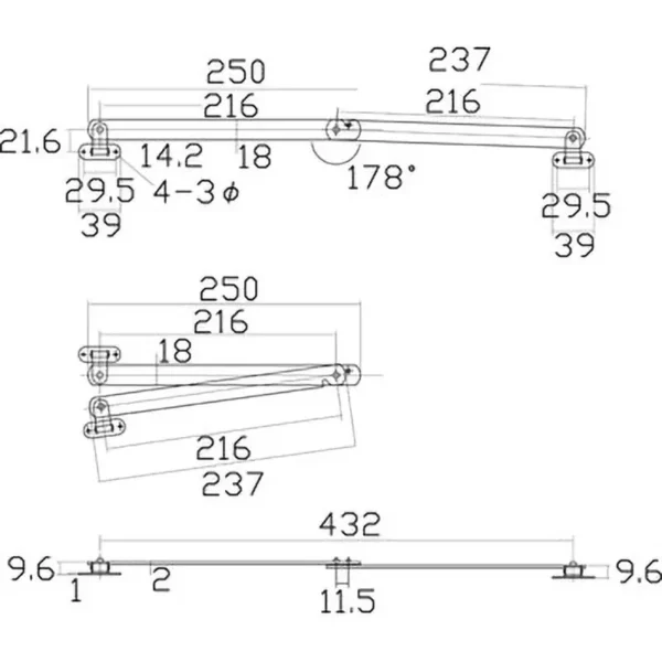 LAMP(Sugatsune) Steel Fixed Flat Bar Stay > TS-51-R - Image 2