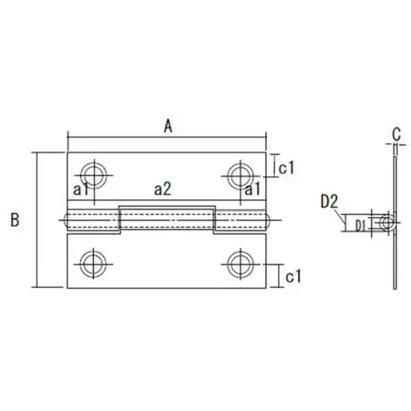 LAMP(Sugatsune) Steel Thin  Plain Hinge Pack of 10 > 550-32UNCR - Image 2