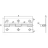 LAMP(Sugatsune) Steel Thin  Plain Hinge Pack of 10 > 550-76UNCR - Image 2