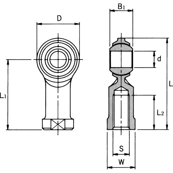 NTN｣ｬ Rod End｣ｬ NHS T Type (Left Thread Type) NHS3TL