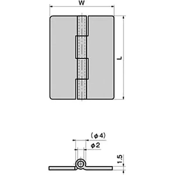 LAMP(Sugatsune) Hinge(L40*W30*t1.5) > BP-106-A-1-White - Image 2