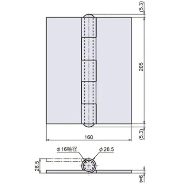 LAMP(Sugatsune) Heavy-Duty Iron Hinge > B-45-205 - Image 3