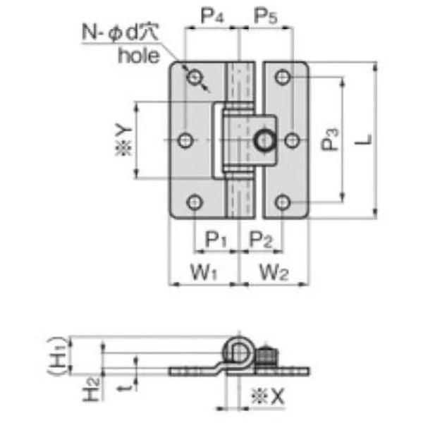 LAMP(Sugatsune) Stainless Steel Flat Torque Hinge > B-1109-4 - Image 2