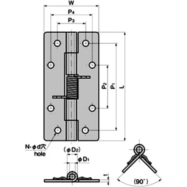 LAMP(Sugatsune) Stainless Steel Spring Hinge  > B-1146-2 - Image 2