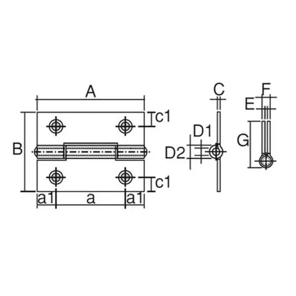 LAMP(Sugatsune) Heavy-Duty Iron Hinge(Trivalent Chrome Plating Finish) > 888-51UNCR - Image 2