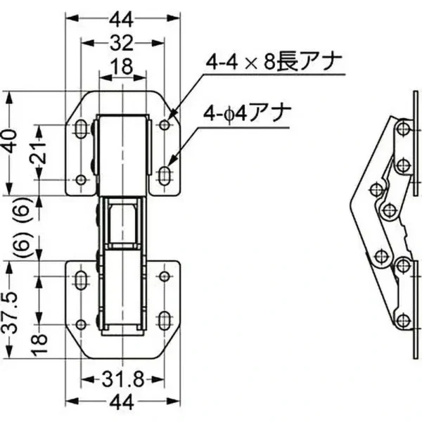 LAMP(Sugatsune) Surface-Mount Hinge 2000-MIGNON > 2000-MIGNON - Image 2