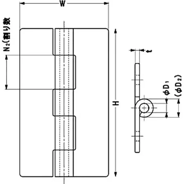 LAMP(Sugatsune) Stainless Steel Butt Hinge LSA Type > LSA-65 - Image 3