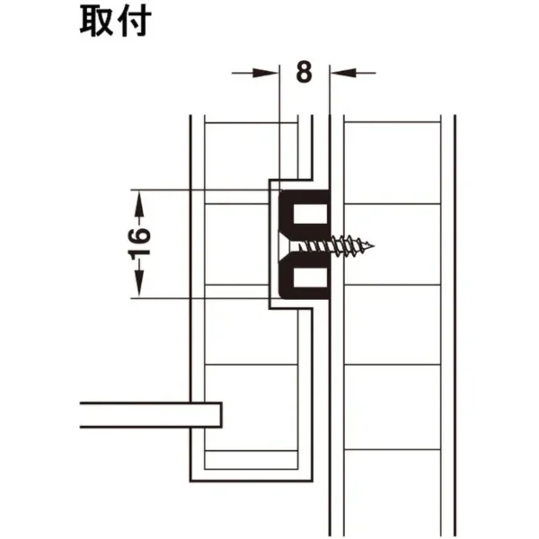 LAMP(Sugatsune) Guide Rail 17mm for Grooved Drawer > 430.15.738 - Image 2