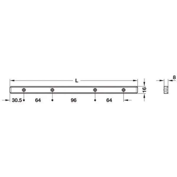 LAMP(Sugatsune) Guide Rail 17mm for Grooved Drawer > 430.15.738 - Image 3