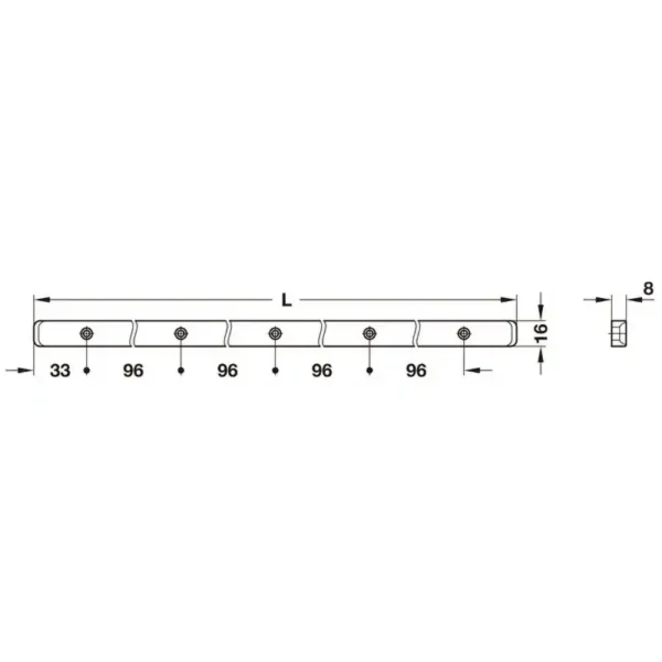 LAMP(Sugatsune) Guide Rail 17mm for Grooved Drawer > 430.15.738 - Image 4