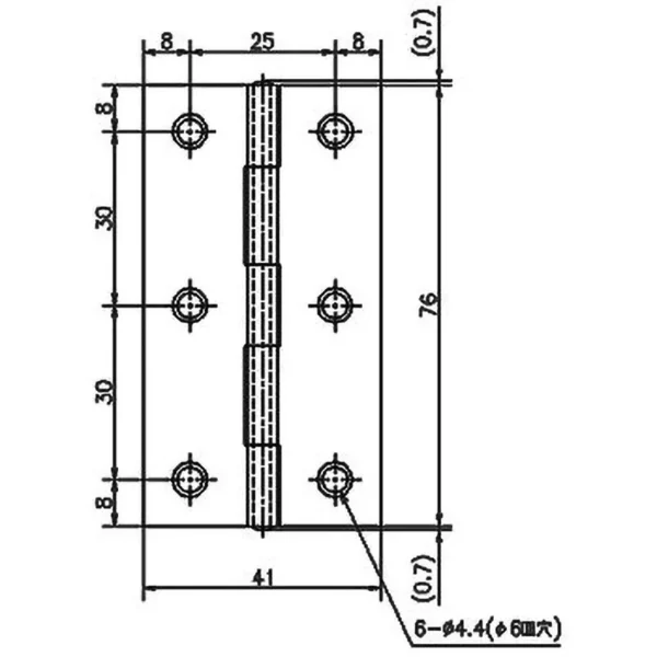 LAMP(Sugatsune) Thin Iron Hinge(with Holes) > B-21-76 - Image 2