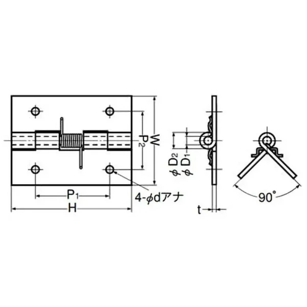 LAMP(Sugatsune) Stainless Steel Spring Hinge > TSH-25C - Image 2