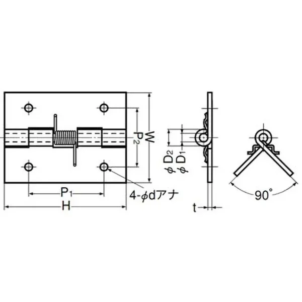 LAMP(Sugatsune) Stainless Steel Spring Hinge > TSH-51C - Image 2