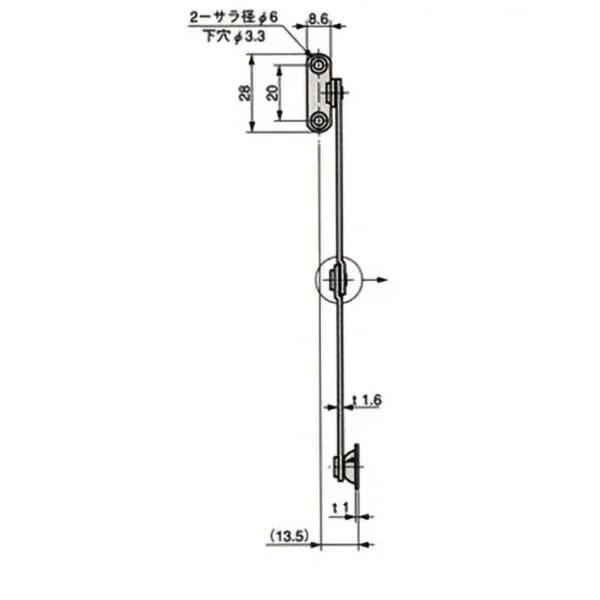 LAMP(Sugatsune) Stay for Top Covers > TM-28-1L - Image 3
