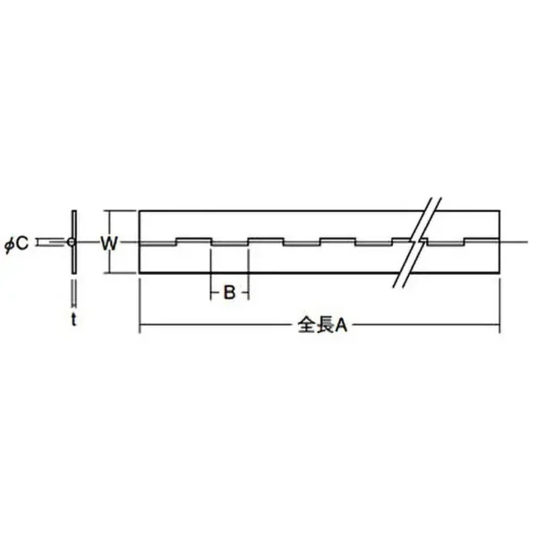 LAMP(Sugatsune) Stainless Steel Long Hinge(No Hole) > THS-0832-450 - Image 2