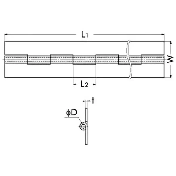 LAMP(Sugatsune) Stainless Steel Long Hinge Type LSN > LSN8-32-300 - Image 3