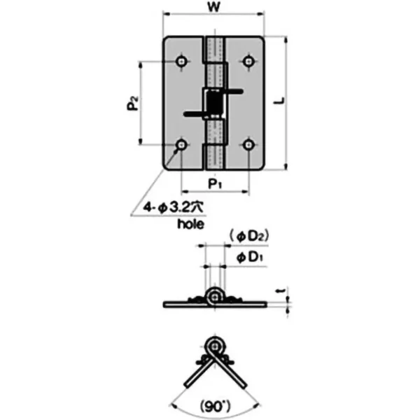 LAMP(Sugatsune) Stainless Steel Spring Hinge (L=38) >B-1046-2 - Image 2
