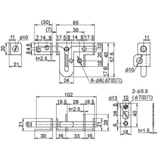 LAMP(Sugatsune) Strong Bolt Latch >L-463-SUS-1 - Image 2