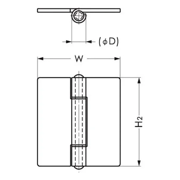 LAMP(Sugatsune) Stainless Steel Heavy Duty Hinge > FHS-50 - Image 2