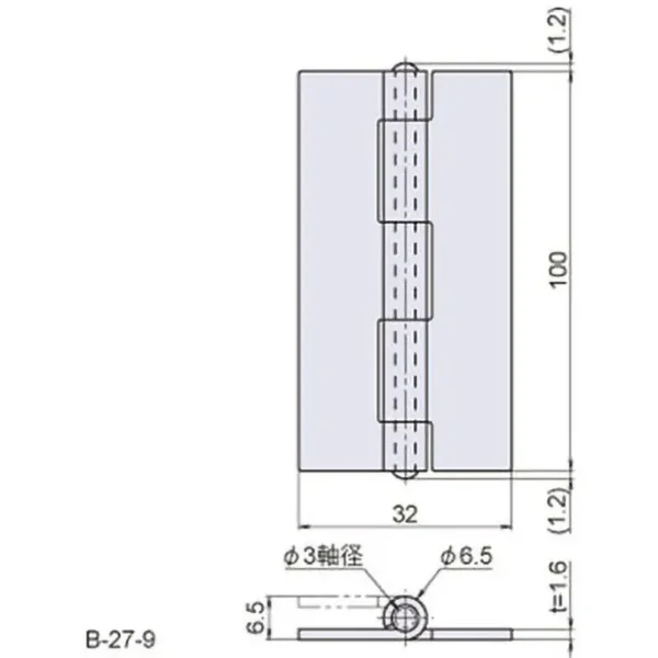 LAMP(Sugatsune) Iron Long Hinge > B-27-9 - Image 2