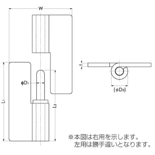 LAMP(Sugatsune) Heavy-Duty Lift-off Hinge  HNH type >HNH-100CR - Image 3