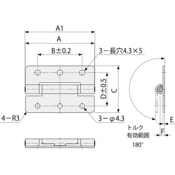 LAMP(Sugatsune) Free-Stop Hinge(for Outdoor) > TH-165-1 - Image 2