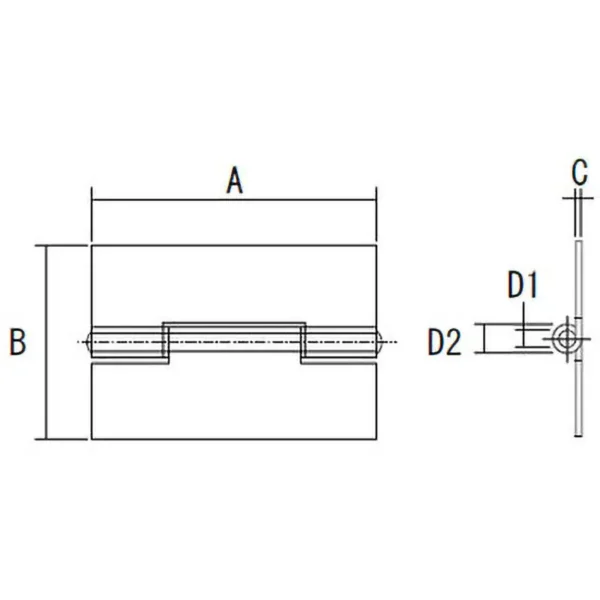 LAMP(Sugatsune) Iron Thin Weld-On Plain Hinge without Holes > 550W-25N - Image 2