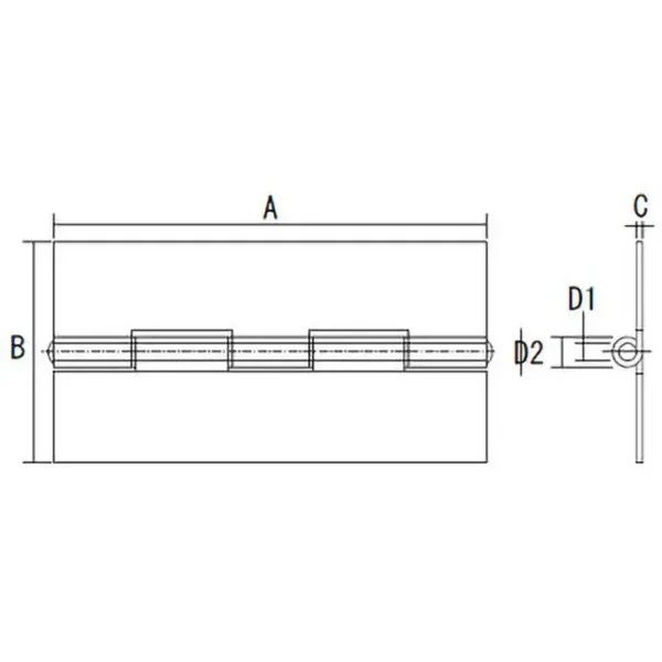 LAMP(Sugatsune) Iron Thin Weld-On Plain Hinge without Holes > 550W-76N - Image 2