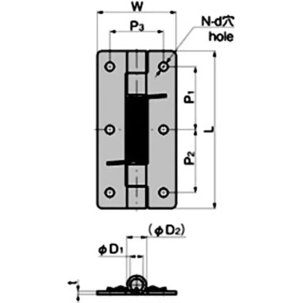 LAMP(Sugatsune) Stainless Steel Spring Hinge  > B-1246-3 - Image 2