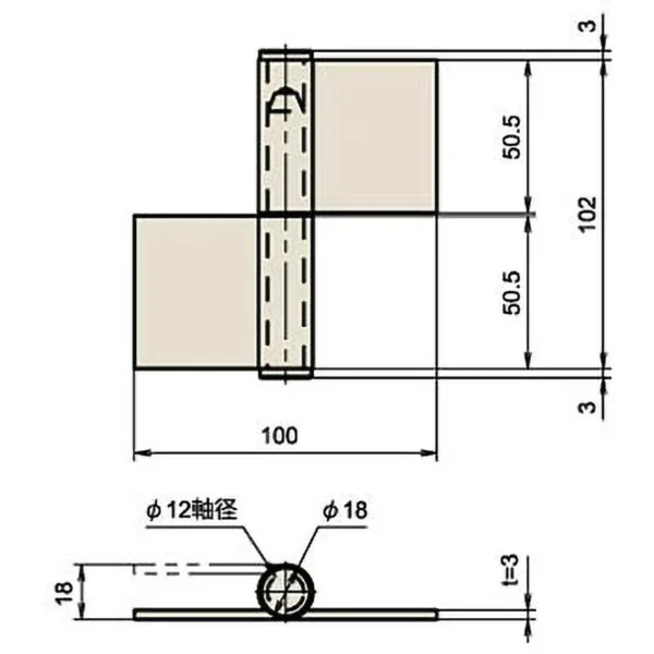 LAMP(Sugatsune) Stainless Steel Flag Hinge >B-19-SUS-3(Right-Handed) - Image 2