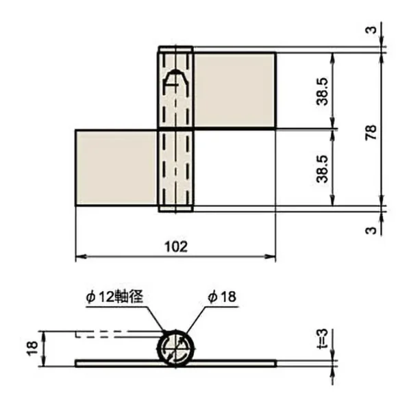 LAMP(Sugatsune) Stainless Steel Flag Hinge >B-19-SUS-4(Right-Handed) - Image 2