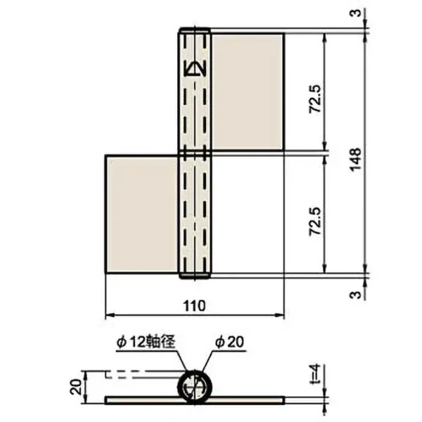LAMP(Sugatsune) Stainless Steel Flag Hinge >B-19-SUS-1(Left-Handed) - Image 2