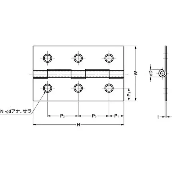LAMP(Sugatsune)  Butt Hinge F-A type > F-76A - Image 2
